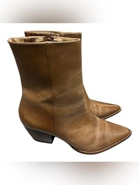 Matisse Brown Leather Caty Pointed-Toe Ankle Boots Sz 9.5